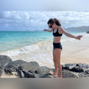 Classic Black ribbed Jcrew bikini top